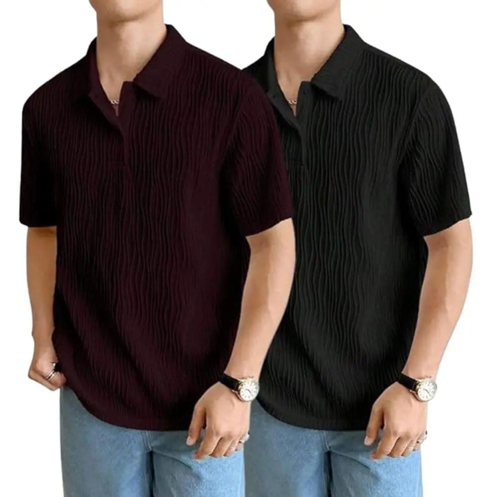 Leriya Fashion Cotton T-Shirt for Men – Soft Breathable Fabric | Regular Fit Half Sleeve Collar Tee for Summer Casual Wear (Available in Plus Size) Solora