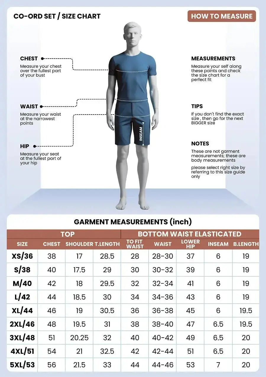 GRECIILOOKS Men's Rayon Co-ord Set|T-Shirt & Shorts Nightwear Set | Summer Loungewear, Beachwear & Night Suit for Daily Comfort Solora