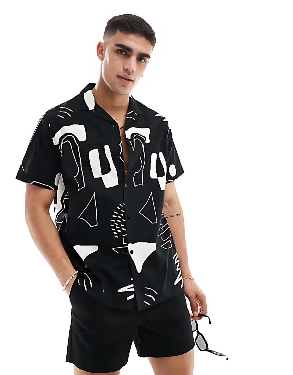 Rich Cotton Fabric Printed Shirt for Men | Summer Shirt for Men | Lightweight Textured Fabric | Spread Collar, Short Sleeves, Relaxed Fit | Perfect for Daily & Weekend Wear Solora
