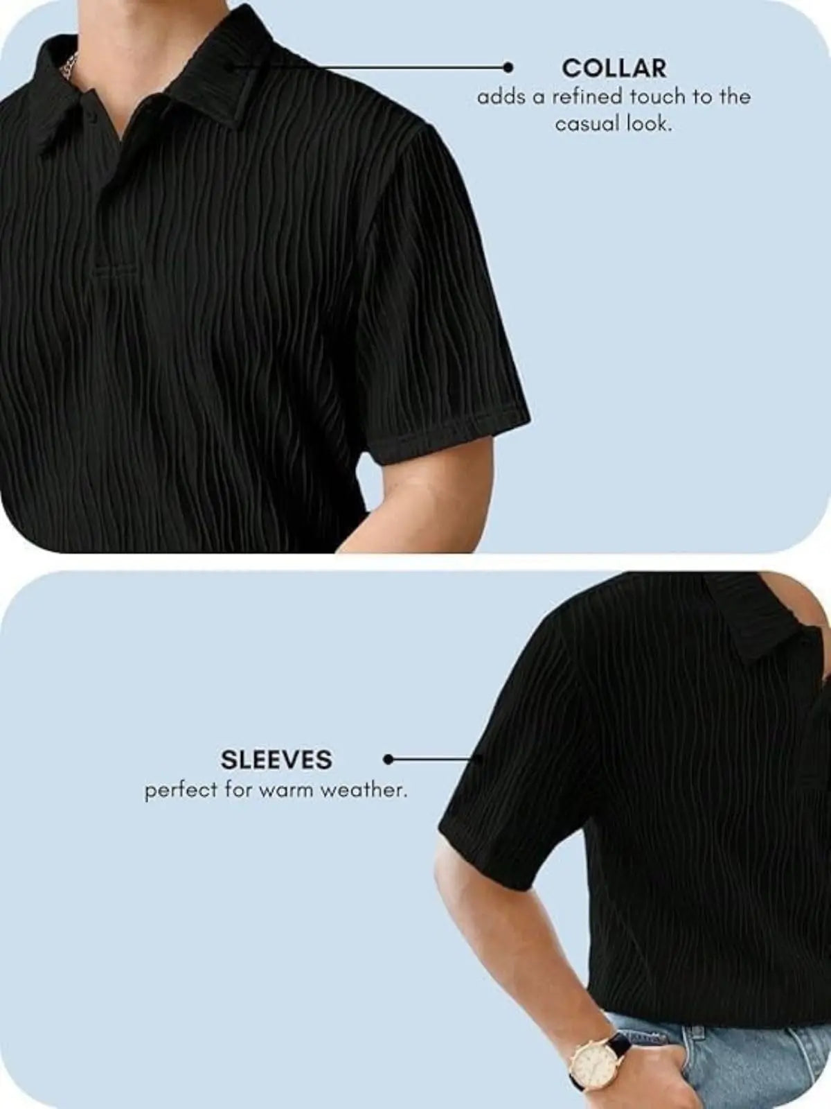 Leriya Fashion Cotton T-Shirt for Men – Soft Breathable Fabric | Regular Fit Half Sleeve Collar Tee for Summer Casual Wear (Available in Plus Size) Solora