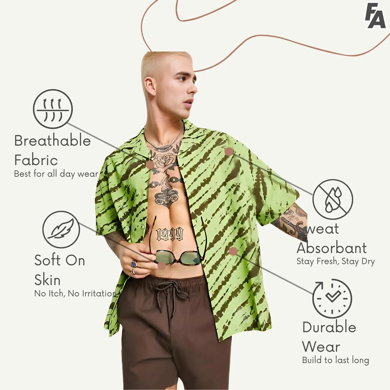 Rich Cotton Fabric Printed Shirt for Men | Summer Shirt for Men | Lightweight Textured Fabric | Spread Collar, Short Sleeves, Relaxed Fit | Perfect for Daily & Weekend Wear Solora
