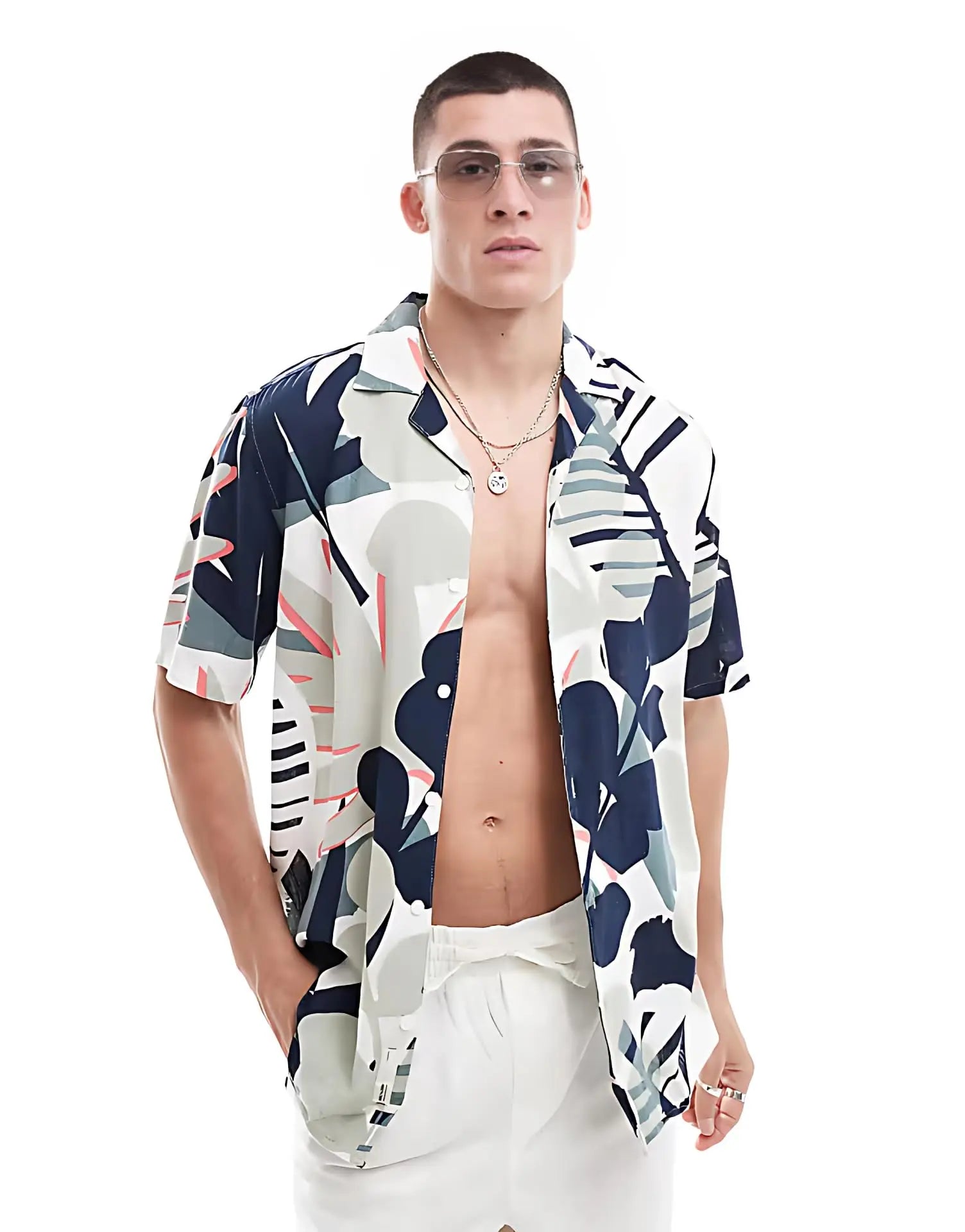 Rich Cotton Fabric Printed Shirt for Men | Summer Shirt for Men | Lightweight Textured Fabric | Spread Collar, Short Sleeves, Relaxed Fit | Perfect for Daily & Weekend Wear Solora