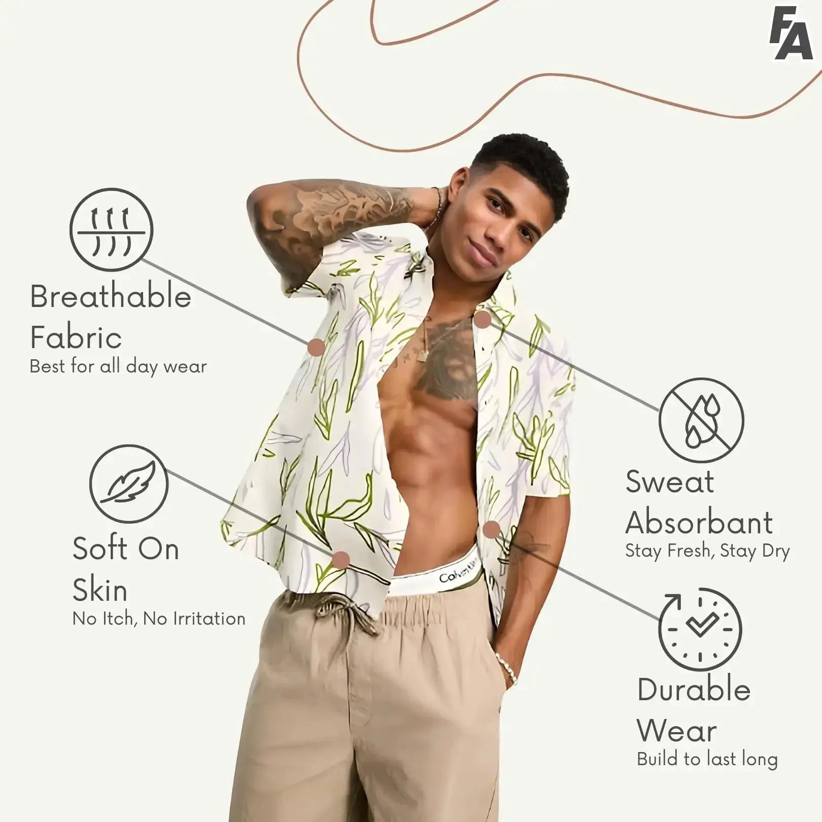 Rich Cotton Fabric Printed Shirt for Men | Summer Shirt for Men | Lightweight Textured Fabric | Spread Collar, Short Sleeves, Relaxed Fit | Perfect for Daily & Weekend Wear Solora