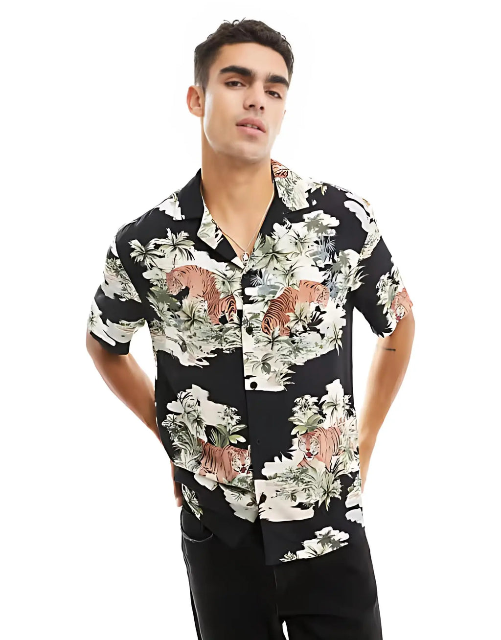 Rich Cotton Fabric Printed Shirt for Men | Summer Shirt for Men | Lightweight Textured Fabric | Spread Collar, Short Sleeves, Relaxed Fit | Perfect for Daily & Weekend Wear Solora