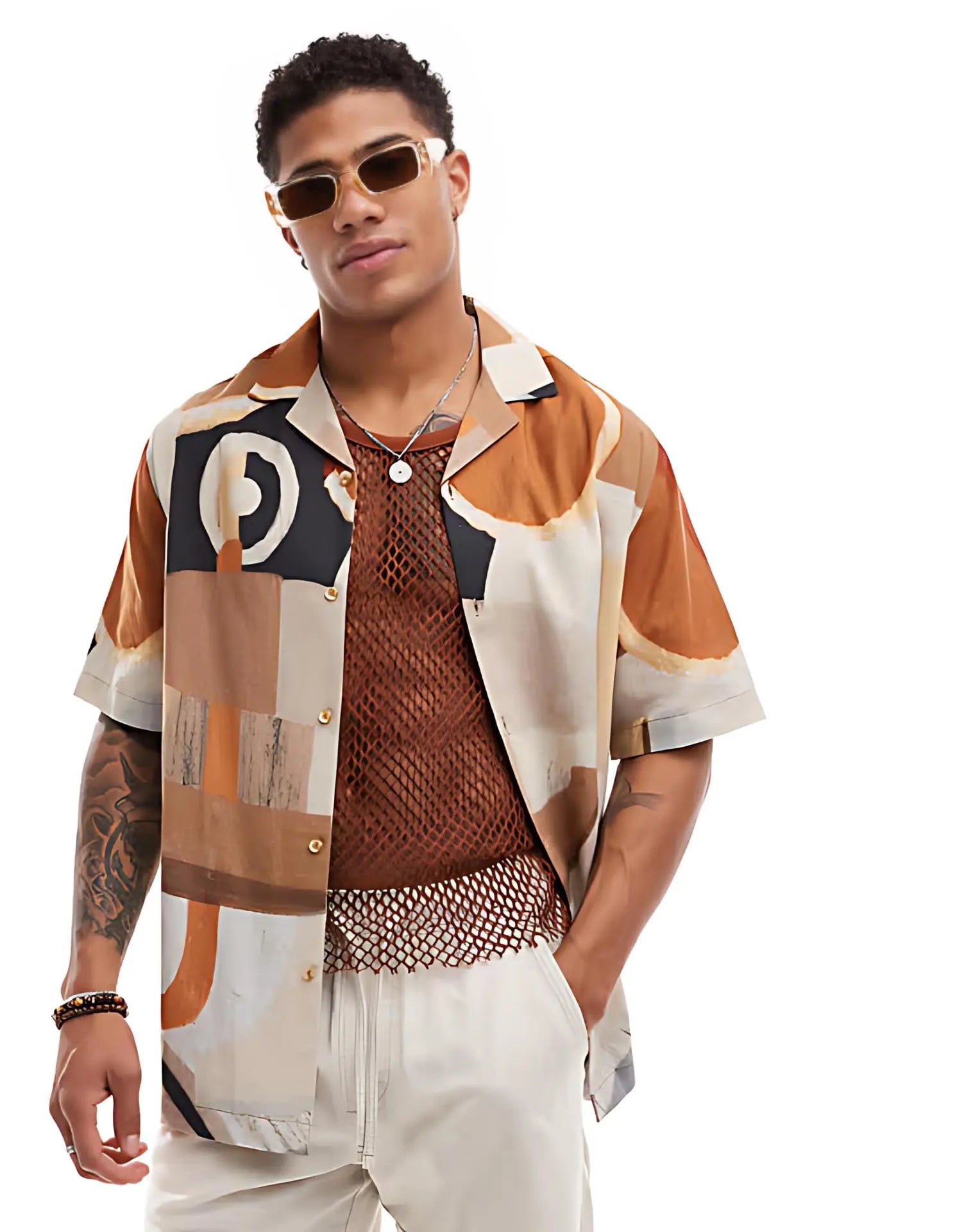Rich Cotton Fabric Printed Shirt for Men | Summer Shirt for Men | Lightweight Textured Fabric | Spread Collar, Short Sleeves, Relaxed Fit | Perfect for Daily & Weekend Wear Solora
