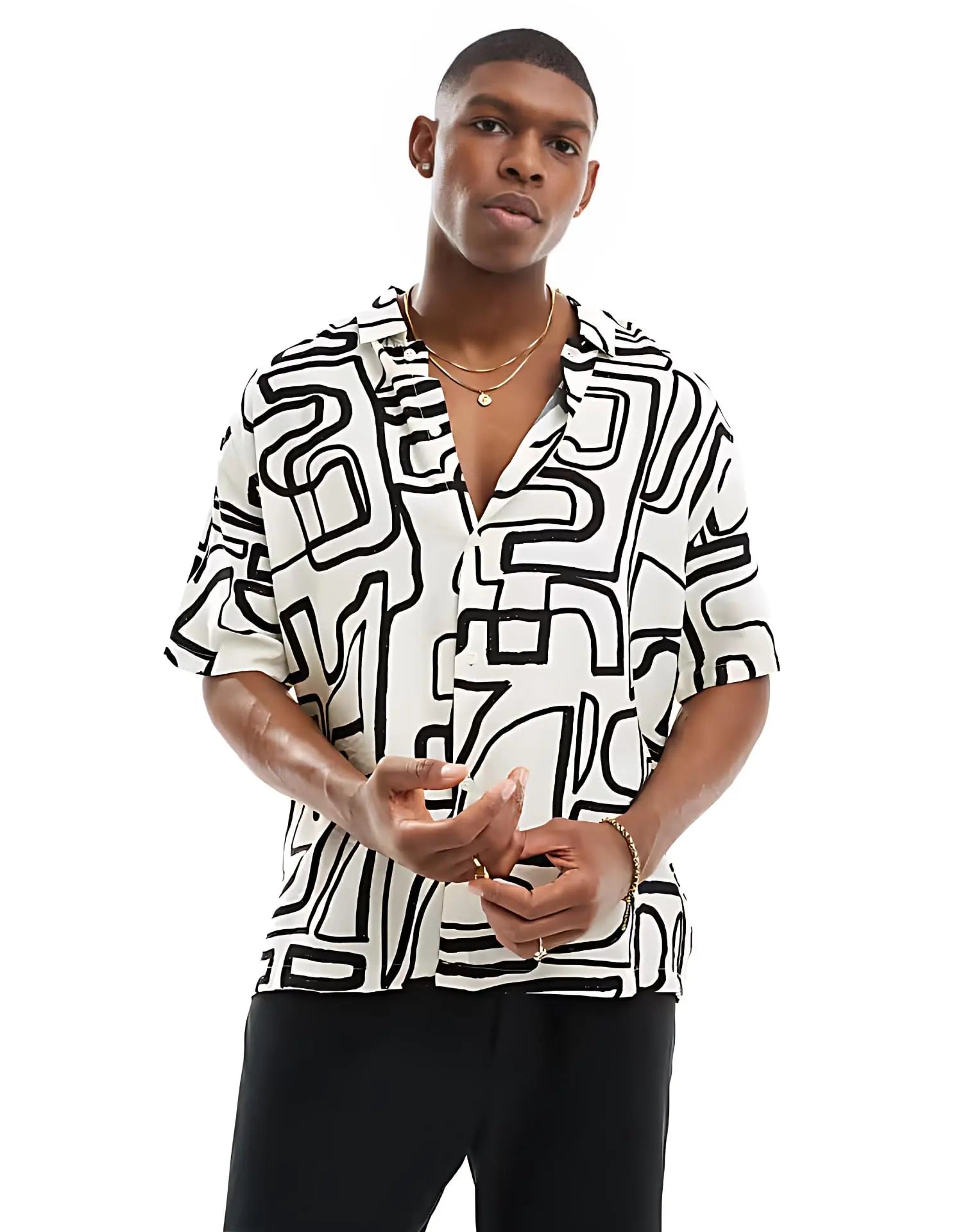 Rich Cotton Fabric Printed Shirt for Men | Summer Shirt for Men | Lightweight Textured Fabric | Spread Collar, Short Sleeves, Relaxed Fit | Perfect for Daily & Weekend Wear Solora